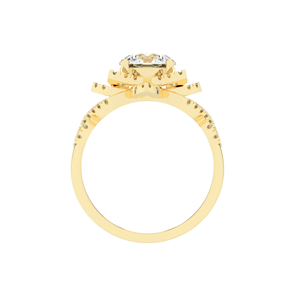 Diamicca Flower style round cut classic lab diamond ring
