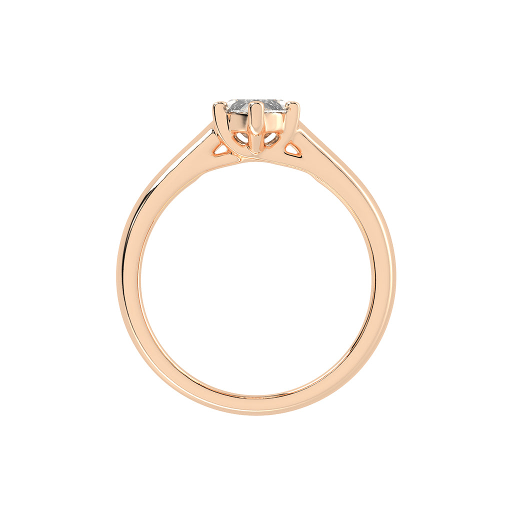 Solavria six prong marquise cut solitaire lab diamond ring