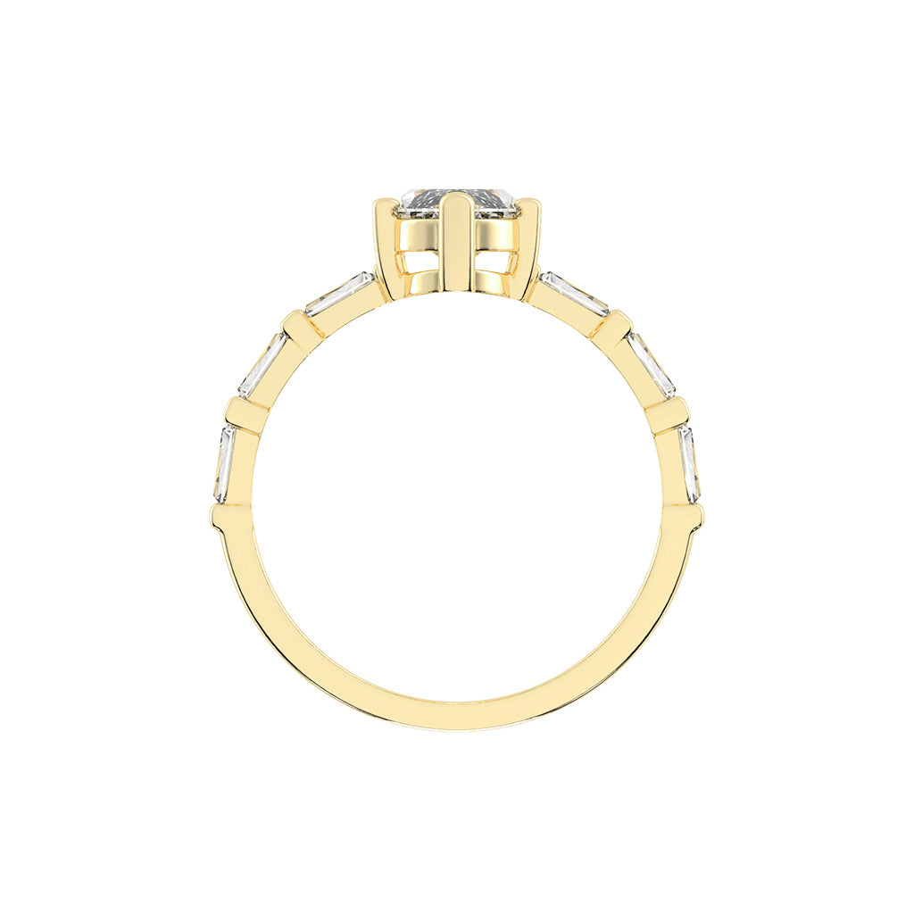 Veriside Marquise Side Stone Lab Diamond Ring
