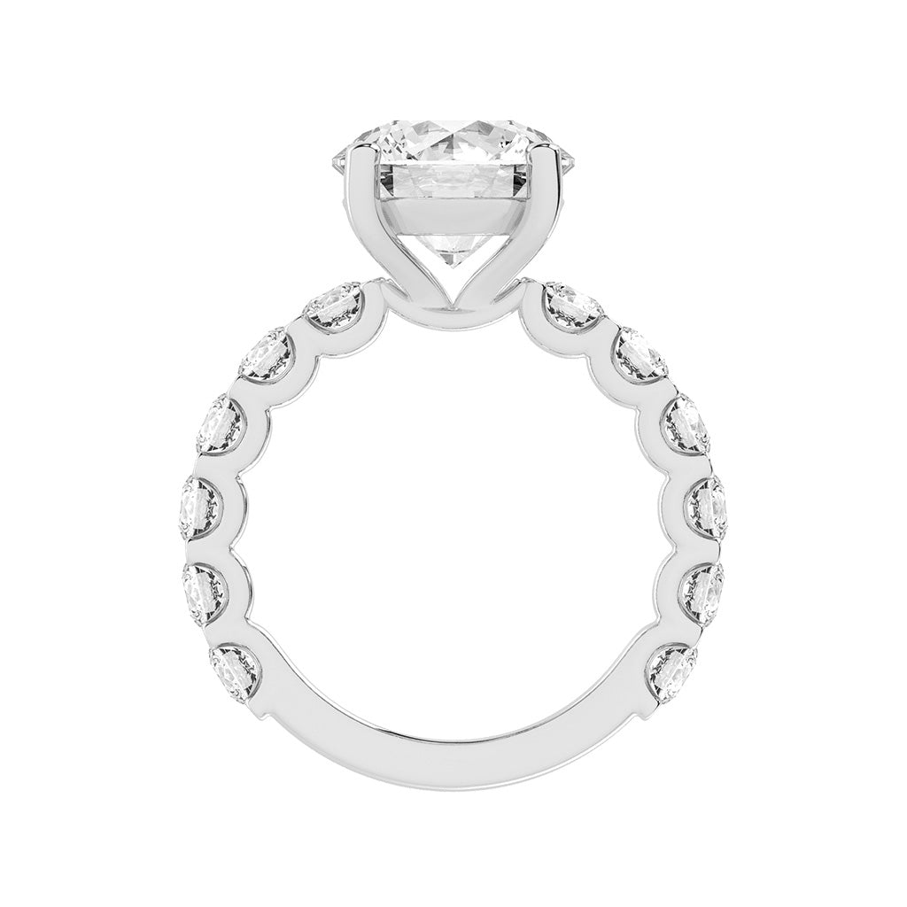 Sidoline Round Cut Side Stone Lab Diamond Ring