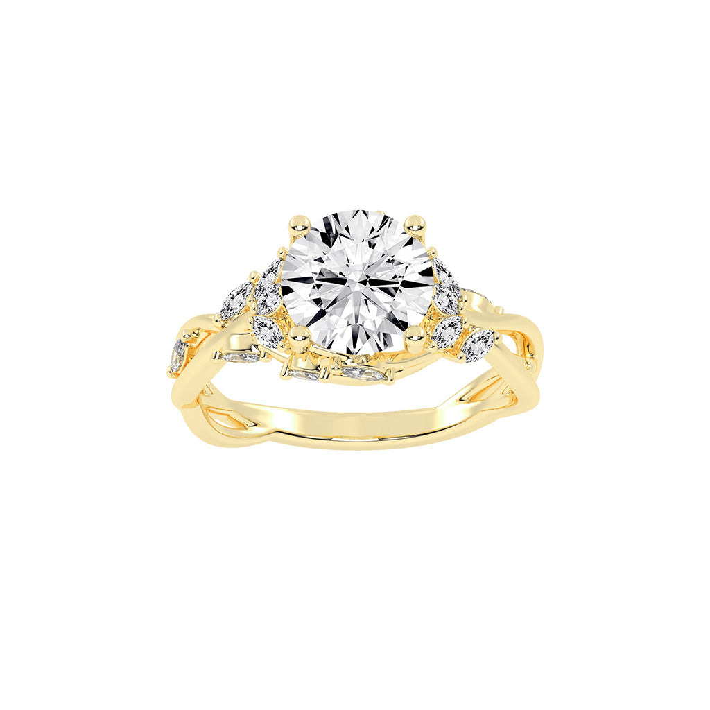 Luxevara Braided Round Cut Classic Lab Diamond Ring