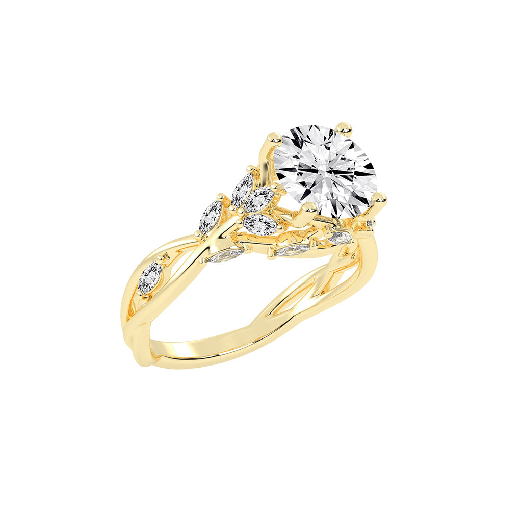 Luxevara Braided Round Cut Classic Lab Diamond Ring