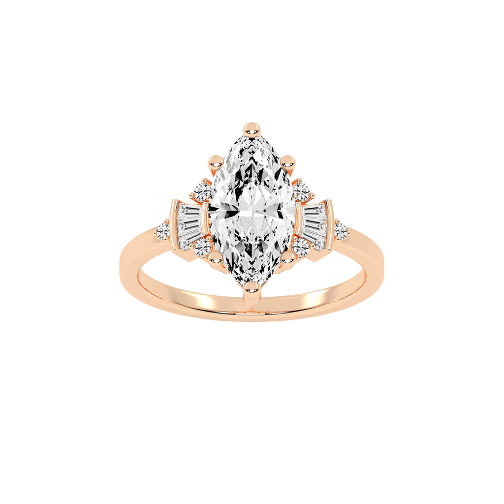 Serenix Six Prong Marquise Cut Classic Lab Diamond Ring