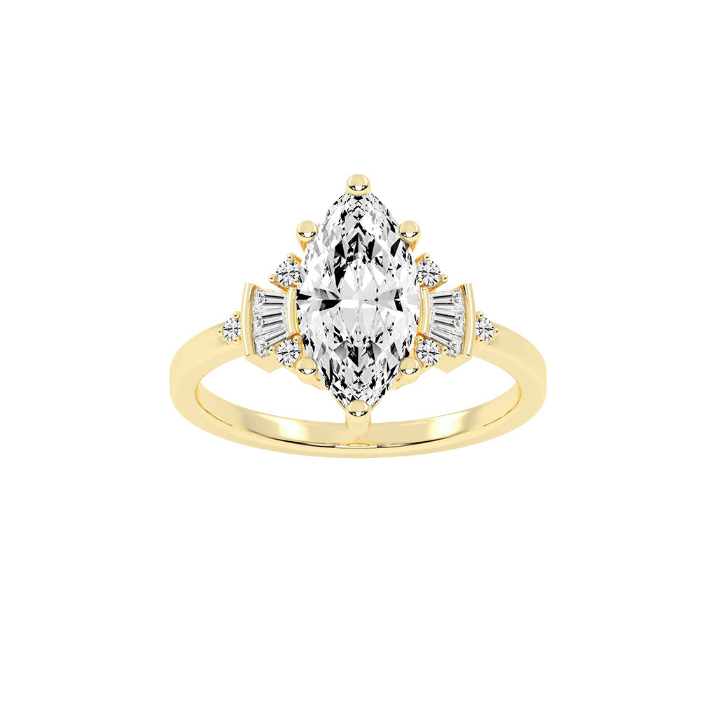 Serenix Six Prong Marquise Cut Classic Lab Diamond Ring
