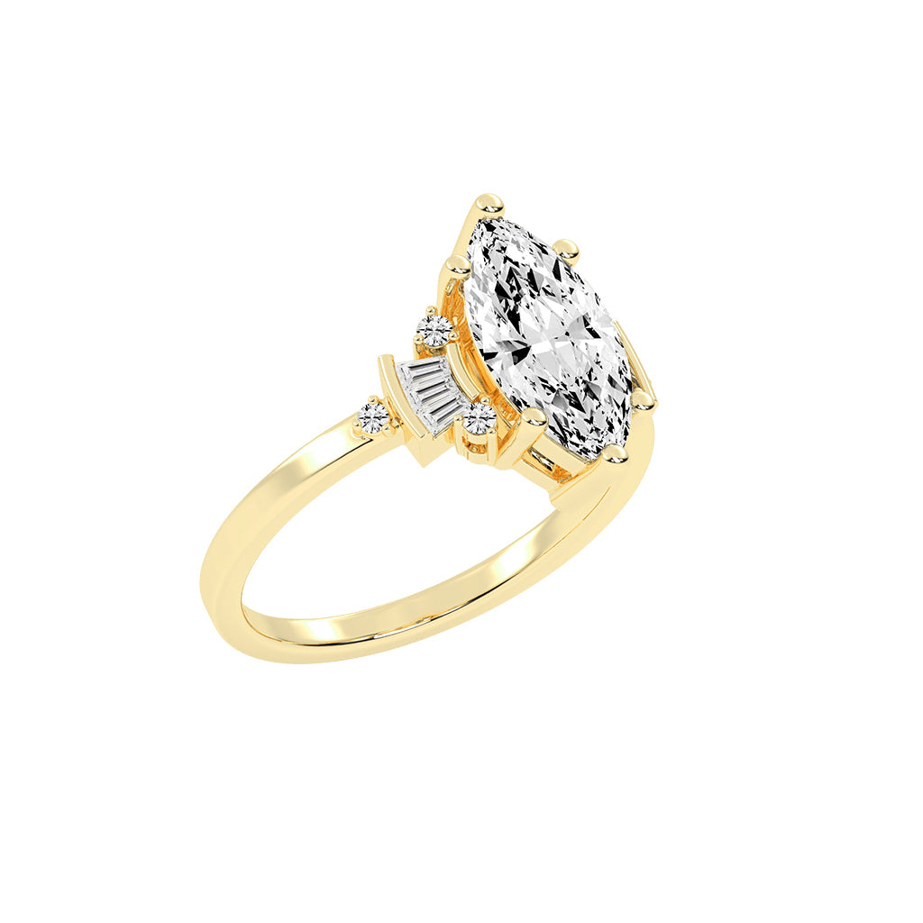 Serenix Six Prong Marquise Cut Classic Lab Diamond Ring