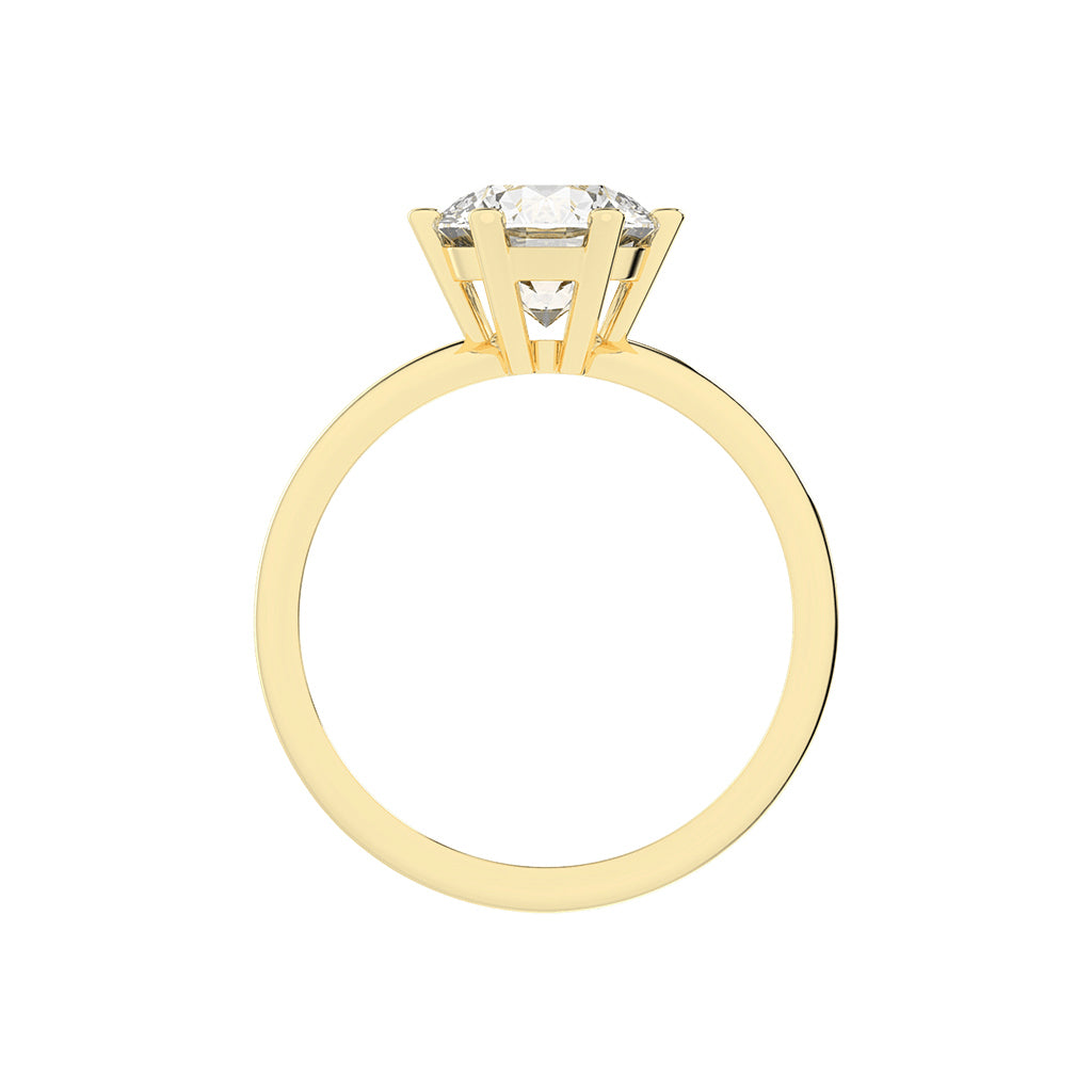 Solastrina Six Prong Round Cut Solitaire Lab Diamond Ring