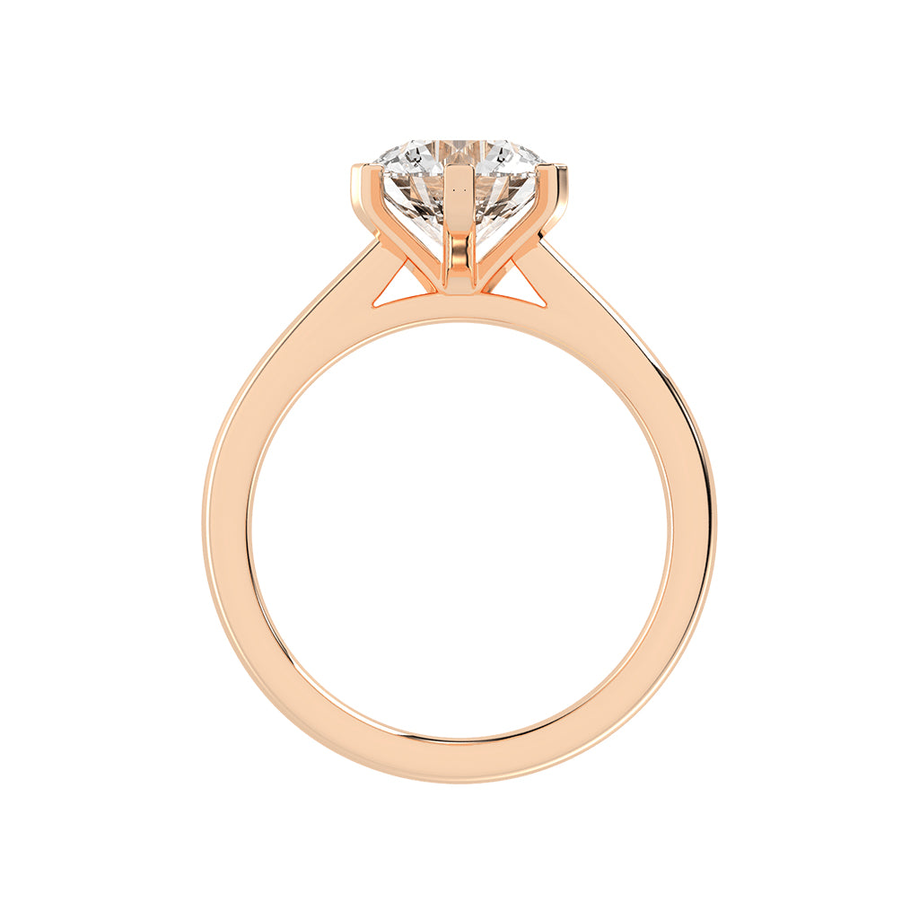 Solleona Six Prong Round Cut Solitaire Lab Diamond Ring