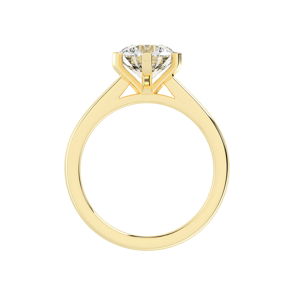 Solleona Six Prong Round Cut Solitaire Lab Diamond Ring