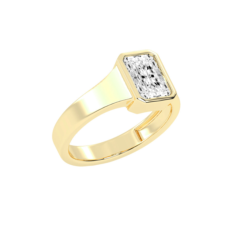 Solurine Radiant Cut Solitaire Lab Diamond Ring