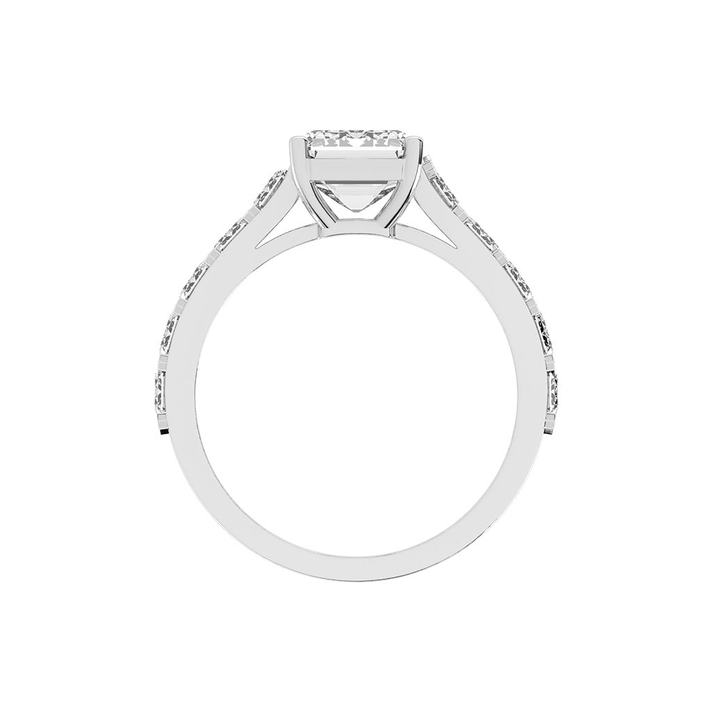 Luxistra Four Prong Emerald Cut Classic Lab Diamond Ring