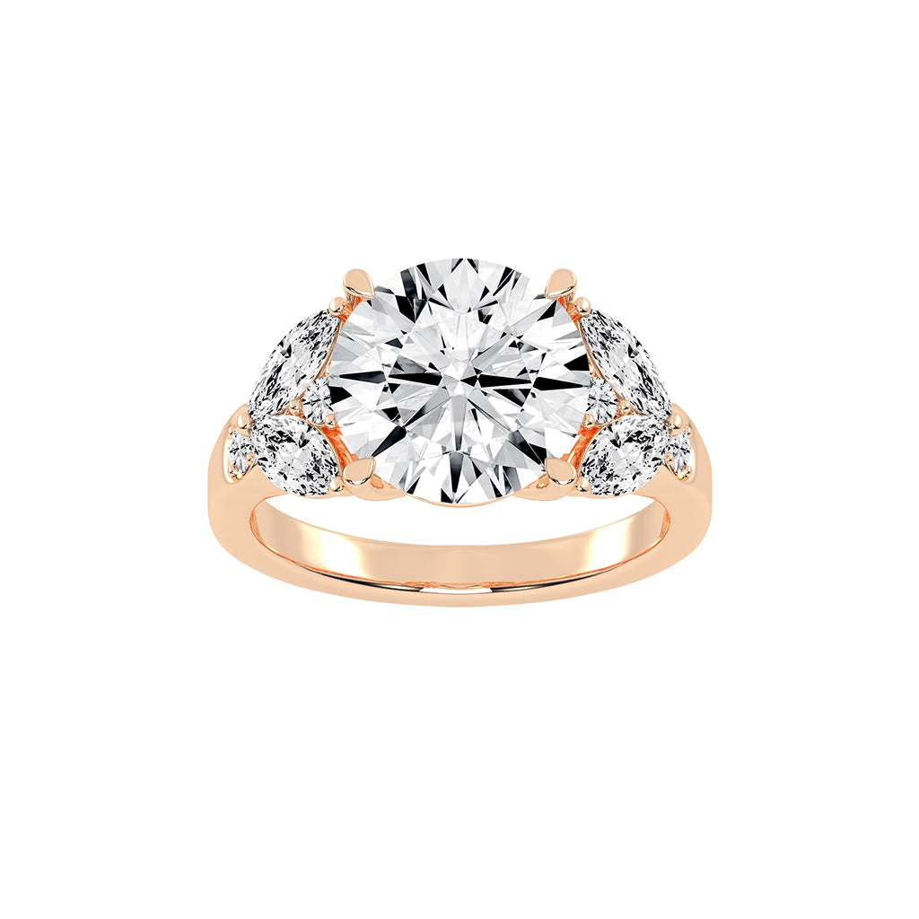 Velarix Trilliants Round Cut Lab Diamond Ring