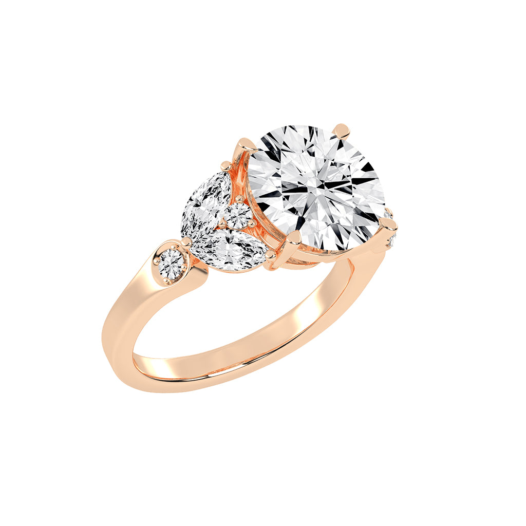 Velarix Trilliants Round Cut Lab Diamond Ring
