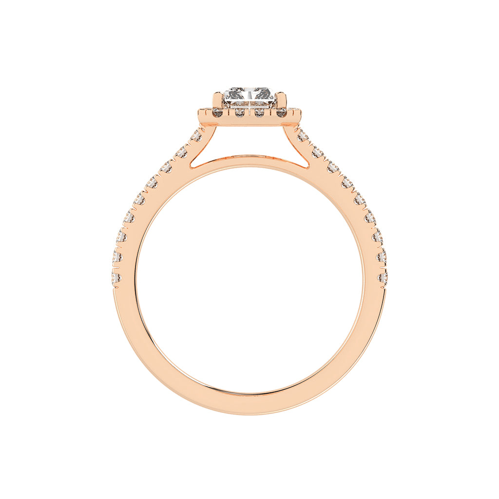 Haliente Radiant Cut Halo Lab Diamond Ring