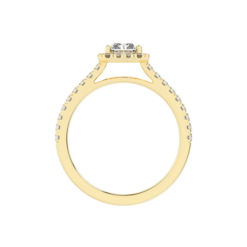 Haliente Radiant Cut Halo Lab Diamond Ring