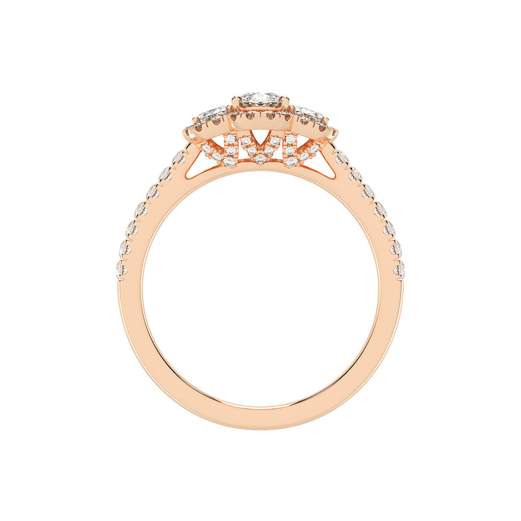 Haltrisse Oval Cut Halo Lab Diamond Ring