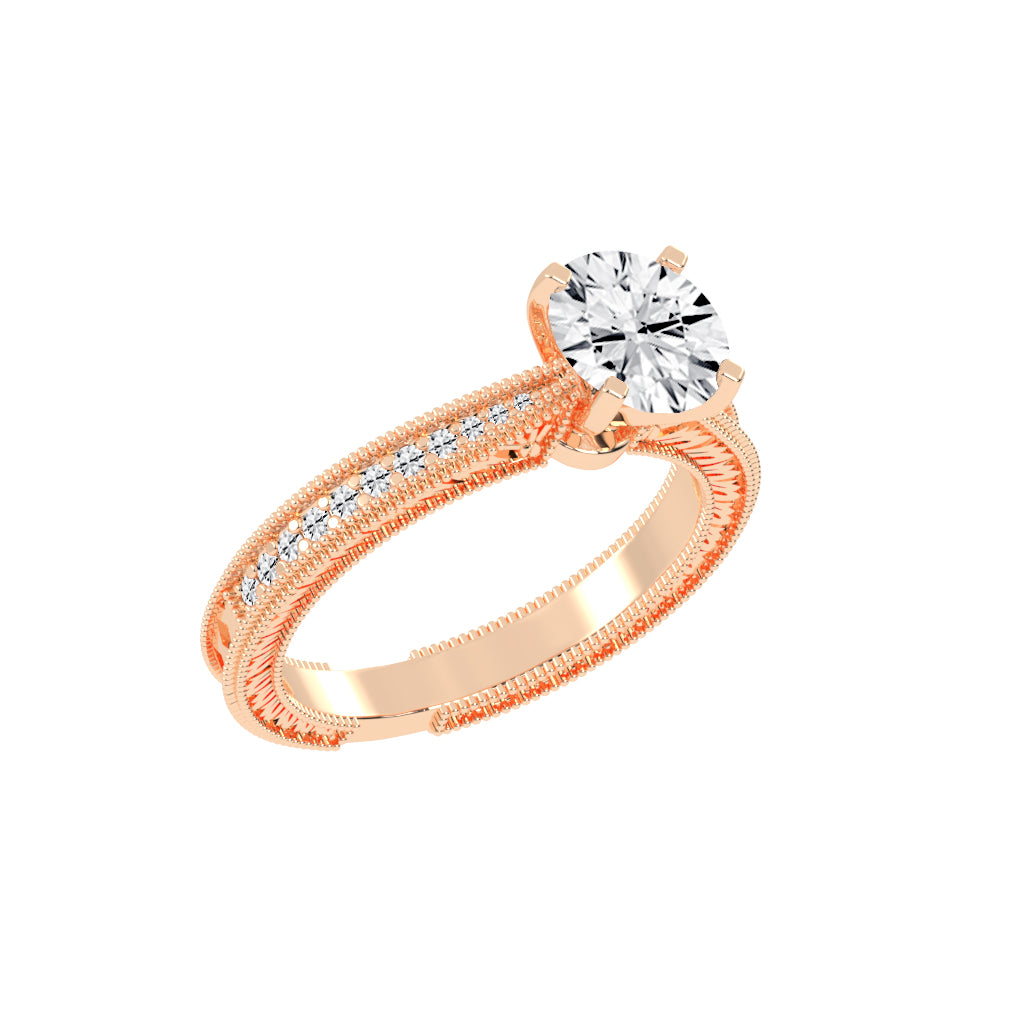 Affinitea Channel Setting Round Cut Lab Diamond Ring