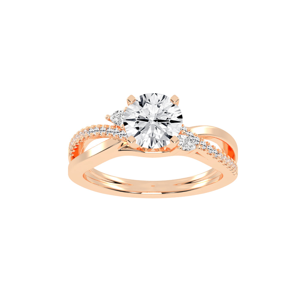 Aurelon Split Shank Round Cut Classic Lab Diamond Ring