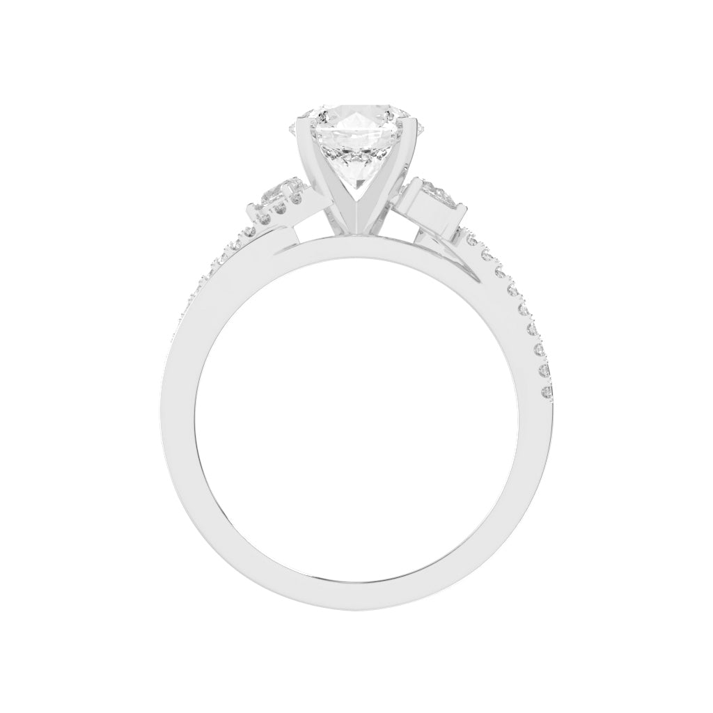 Aurelon Split Shank Round Cut Classic Lab Diamond Ring