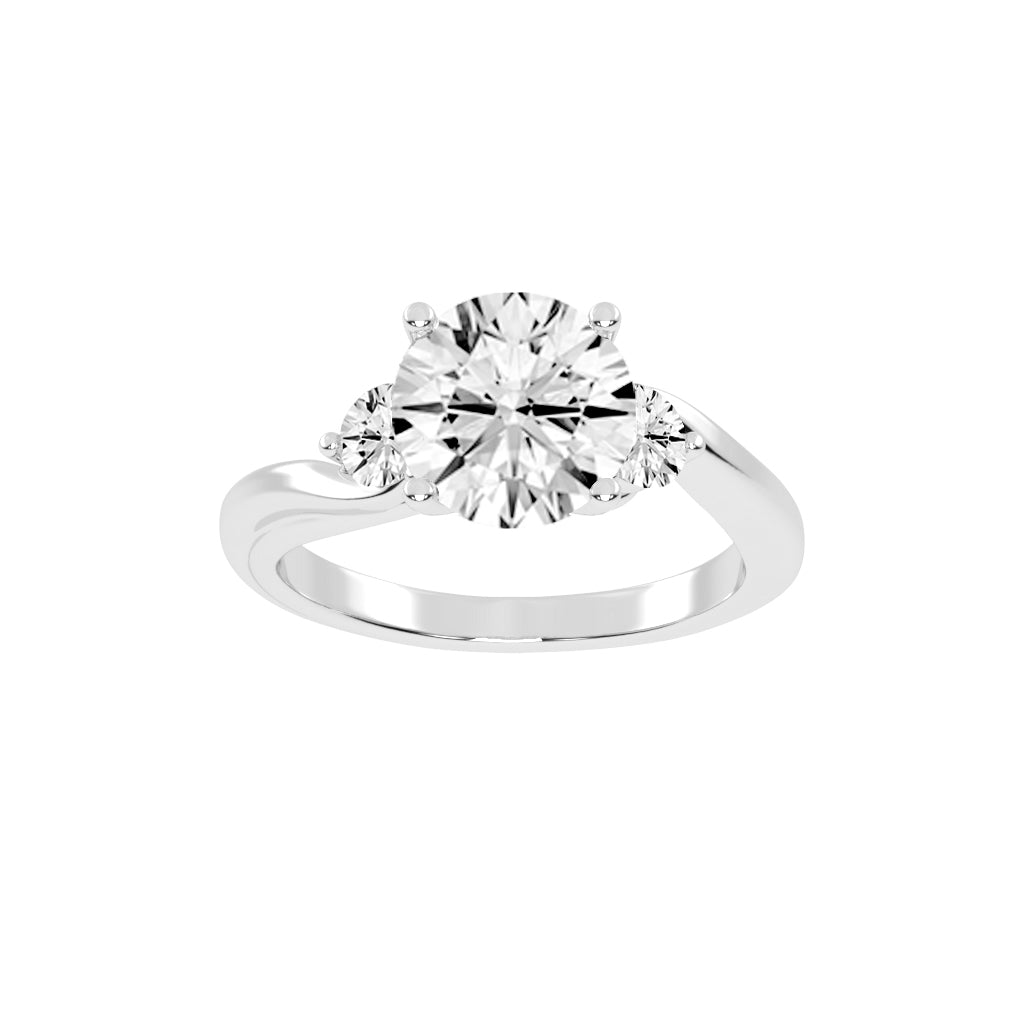 Triavara Four Prong Round Cut Lab Diamond Ring