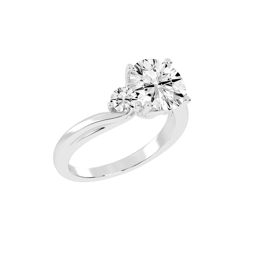 Triavara Four Prong Round Cut Lab Diamond Ring