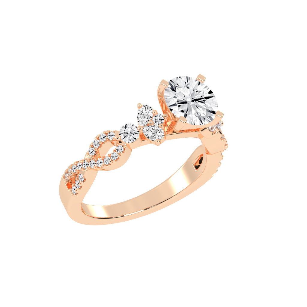 Crystalia Bezel Round Cut Classic Lab Diamond Ring