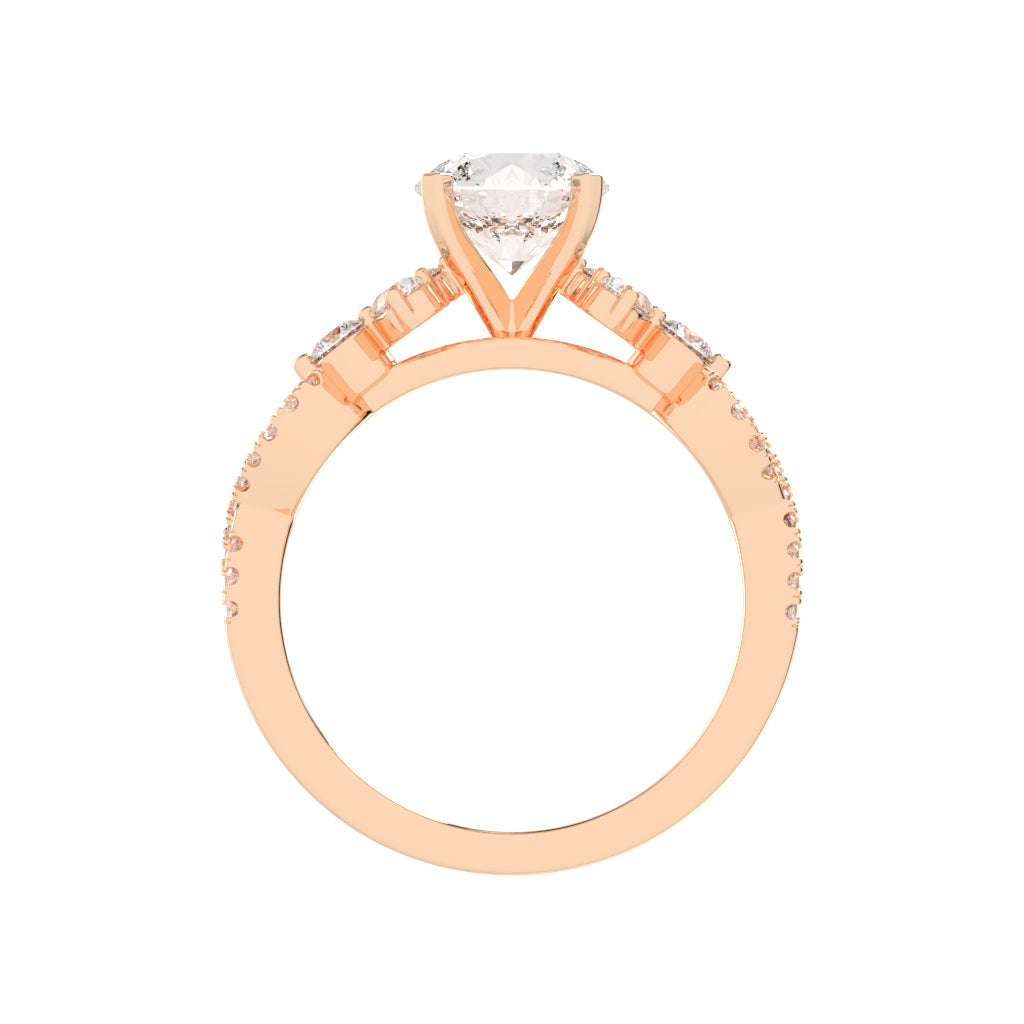 Crystalia Bezel Round Cut Classic Lab Diamond Ring