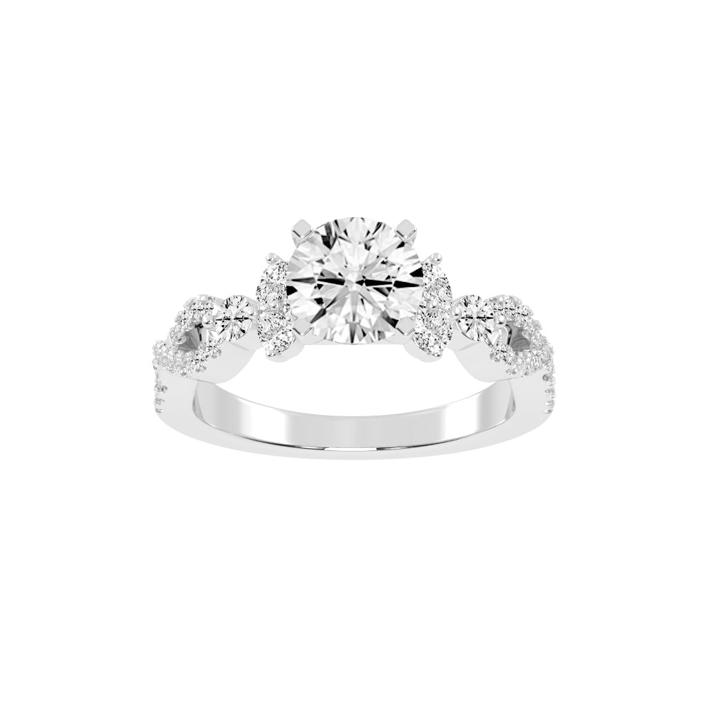Crystalia Bezel Round Cut Classic Lab Diamond Ring