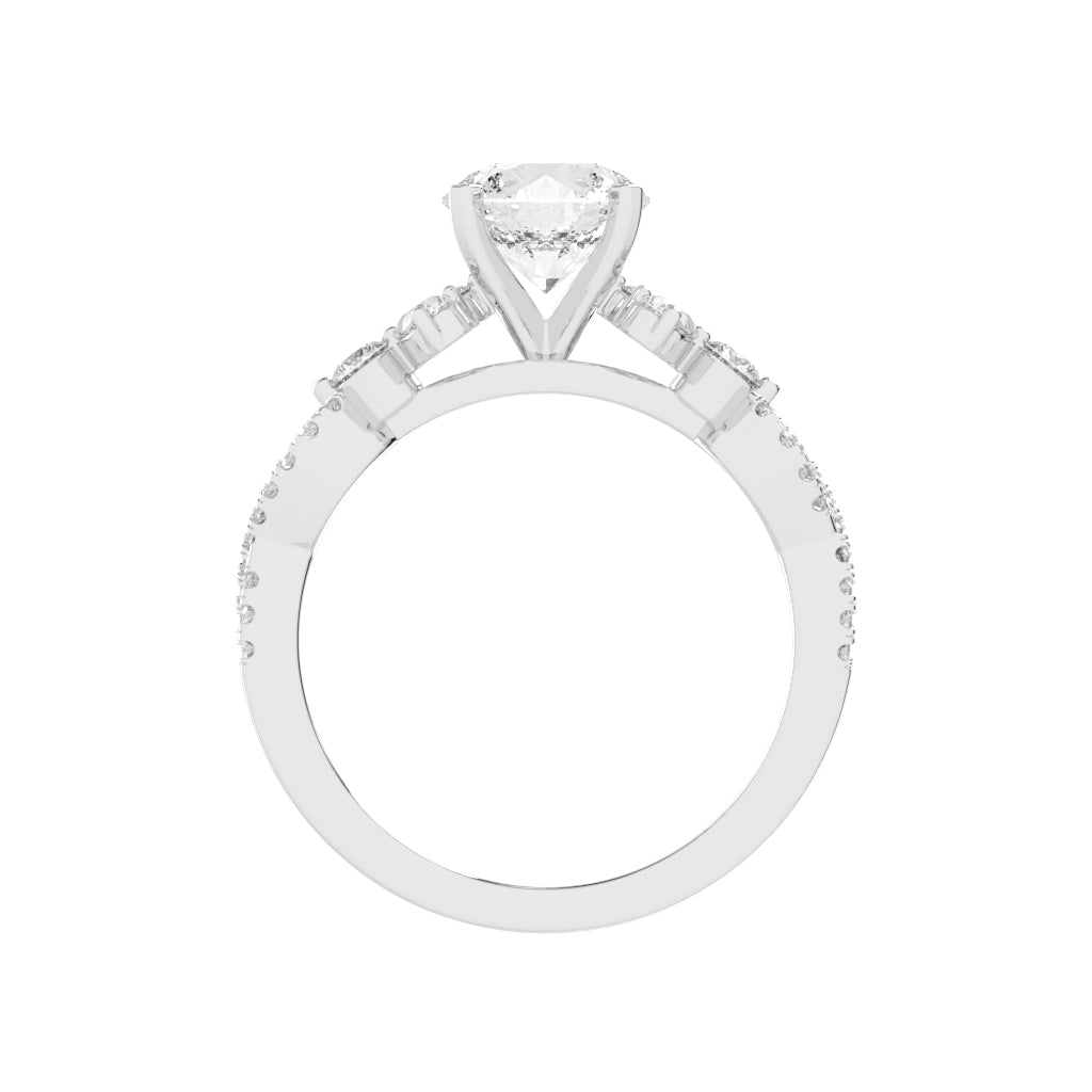 Crystalia Bezel Round Cut Classic Lab Diamond Ring