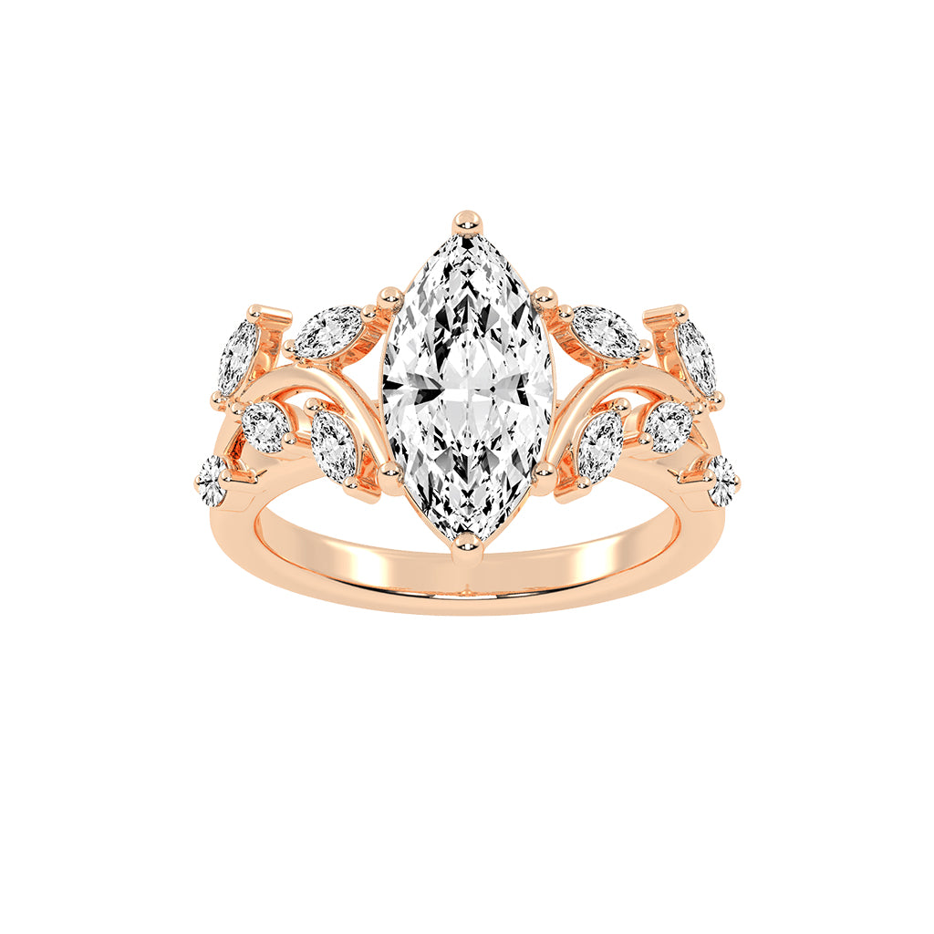 Stellara Six Prong Marquise Cut Classic Lab Diamond Ring