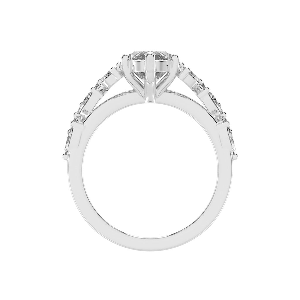Stellara Six Prong Marquise Cut Classic Lab Diamond Ring