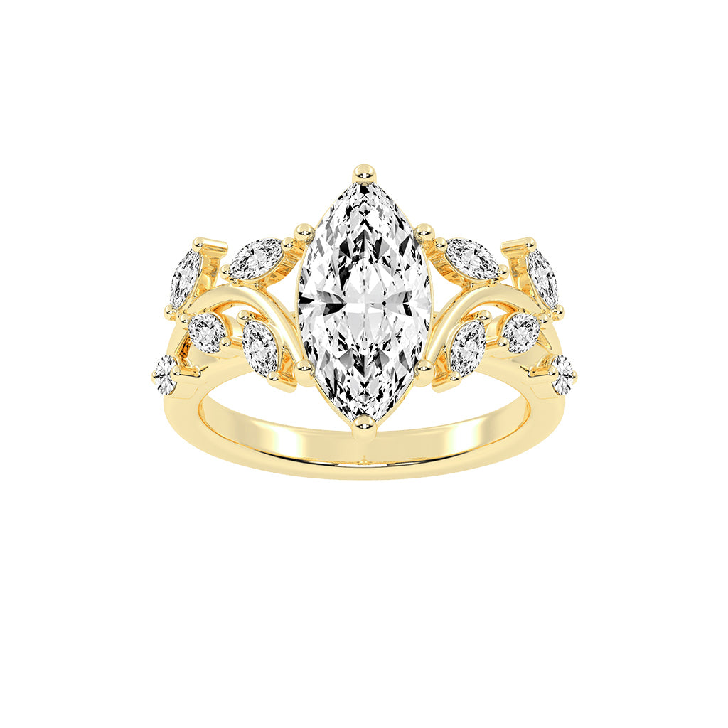 Stellara Six Prong Marquise Cut Classic Lab Diamond Ring