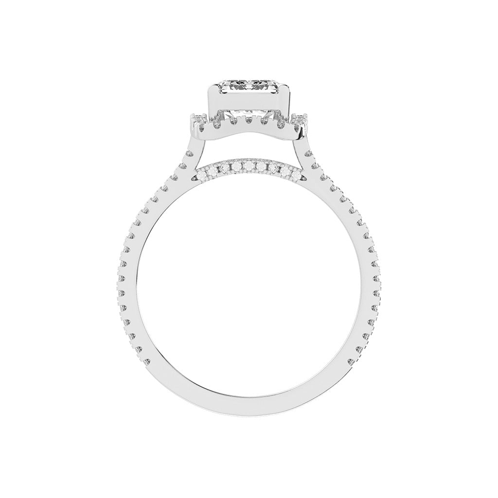 Vitrana Split Shank Emerald Cut Classic Lab Diamond Ring