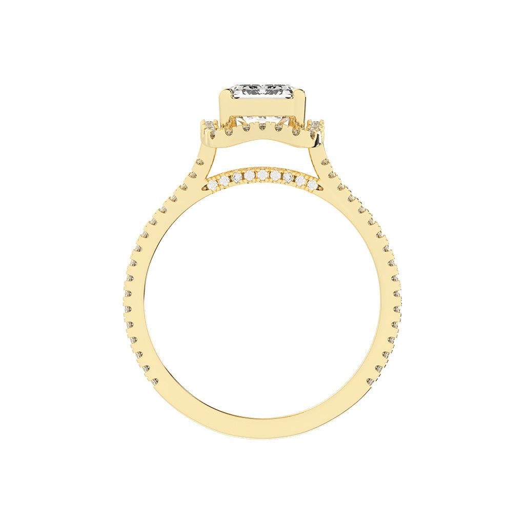 Vitrana Split Shank Emerald Cut Classic Lab Diamond Ring