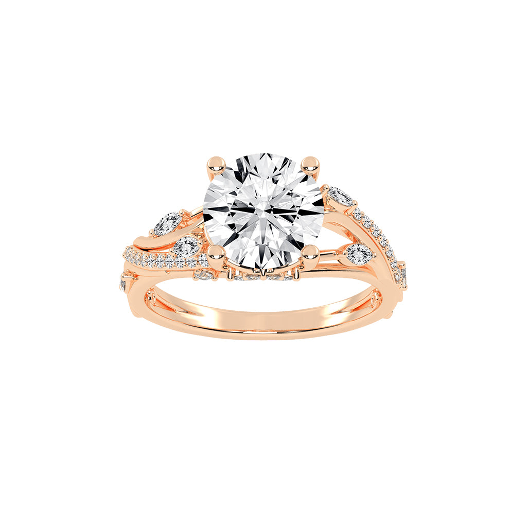 Excellia Braided Round Cut Classic Lab Diamond Ring