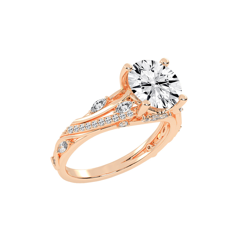Excellia Braided Round Cut Classic Lab Diamond Ring
