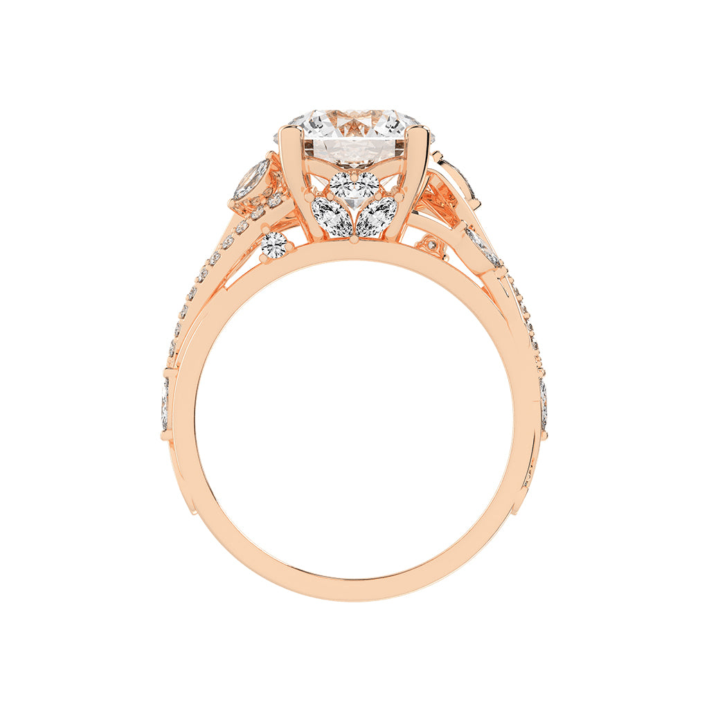 Excellia Braided Round Cut Classic Lab Diamond Ring