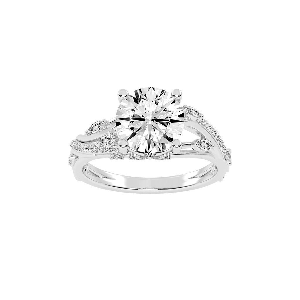 Excellia Braided Round Cut Classic Lab Diamond Ring