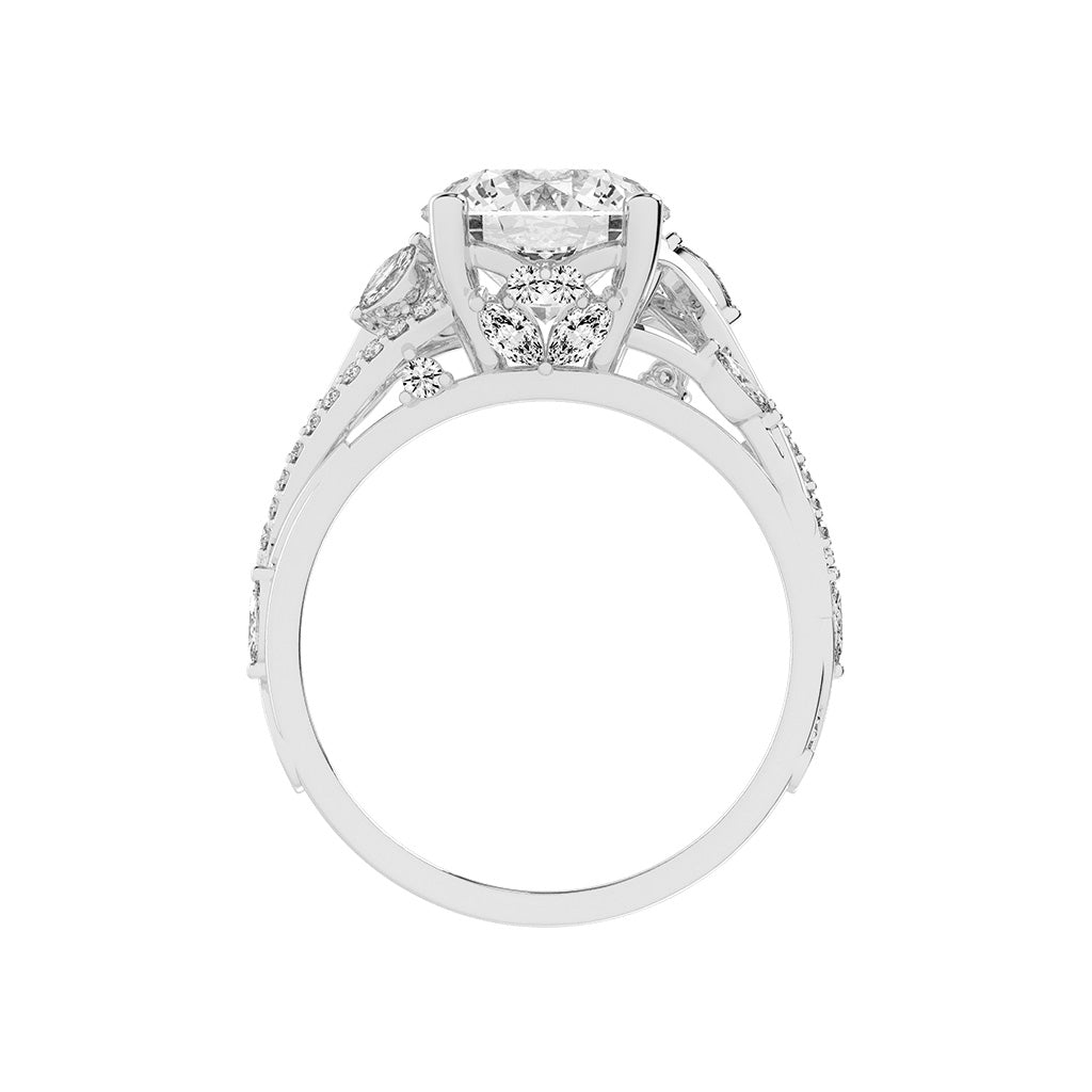 Excellia Braided Round Cut Classic Lab Diamond Ring