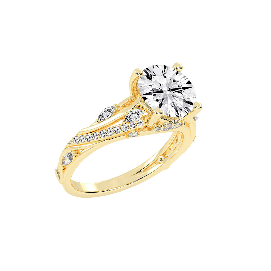 Excellia Braided Round Cut Classic Lab Diamond Ring