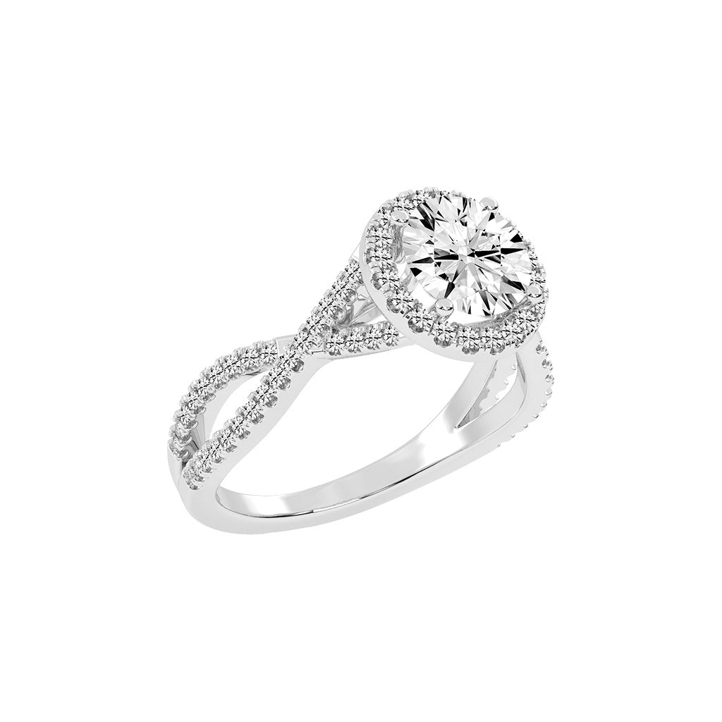 Virielle Criss Cross Round Cut Classic Lab Diamond Ring