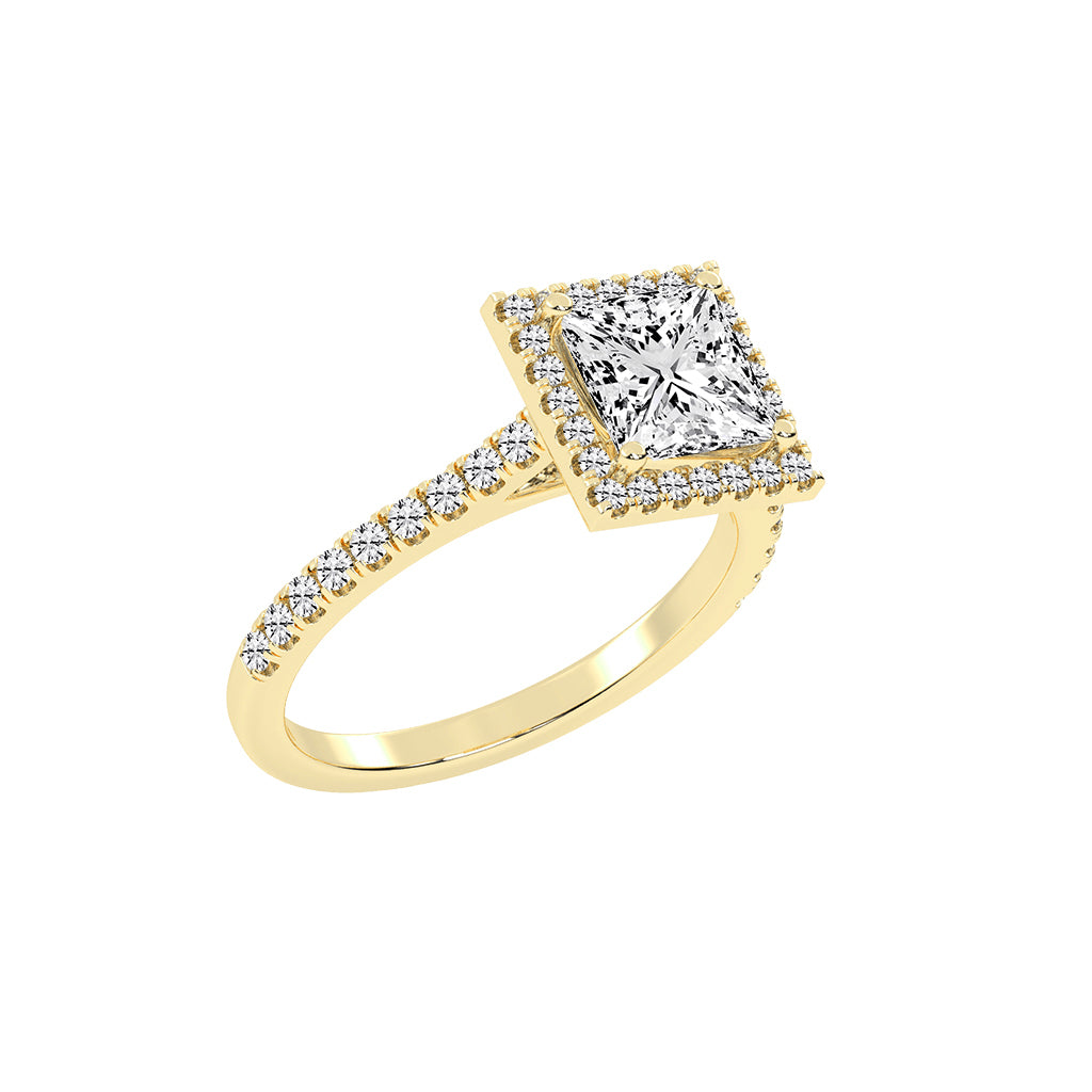 Diamaleon Princess Cut Halo Lab Diamond Ring