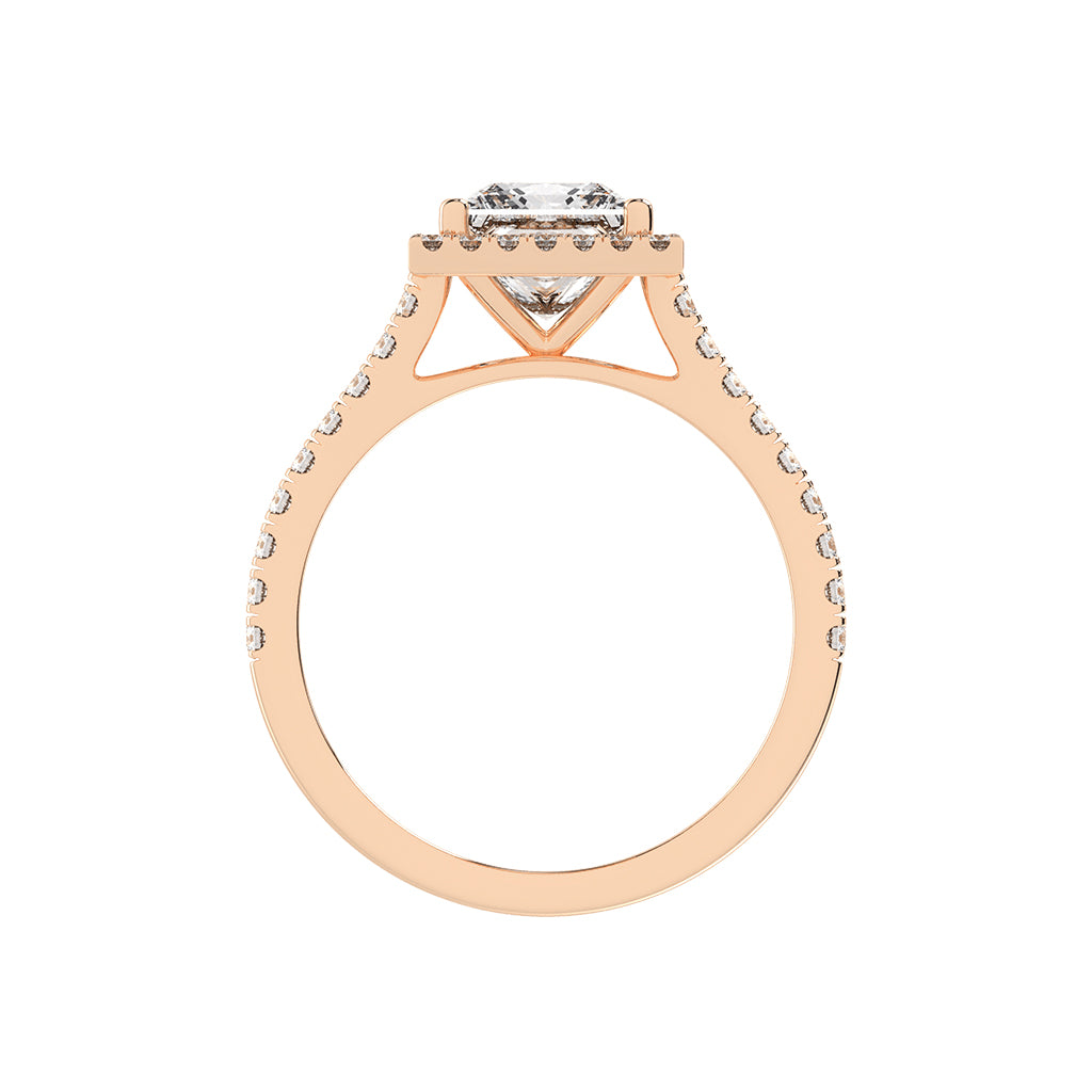 Diamaleon Princess Cut Halo Lab Diamond Ring
