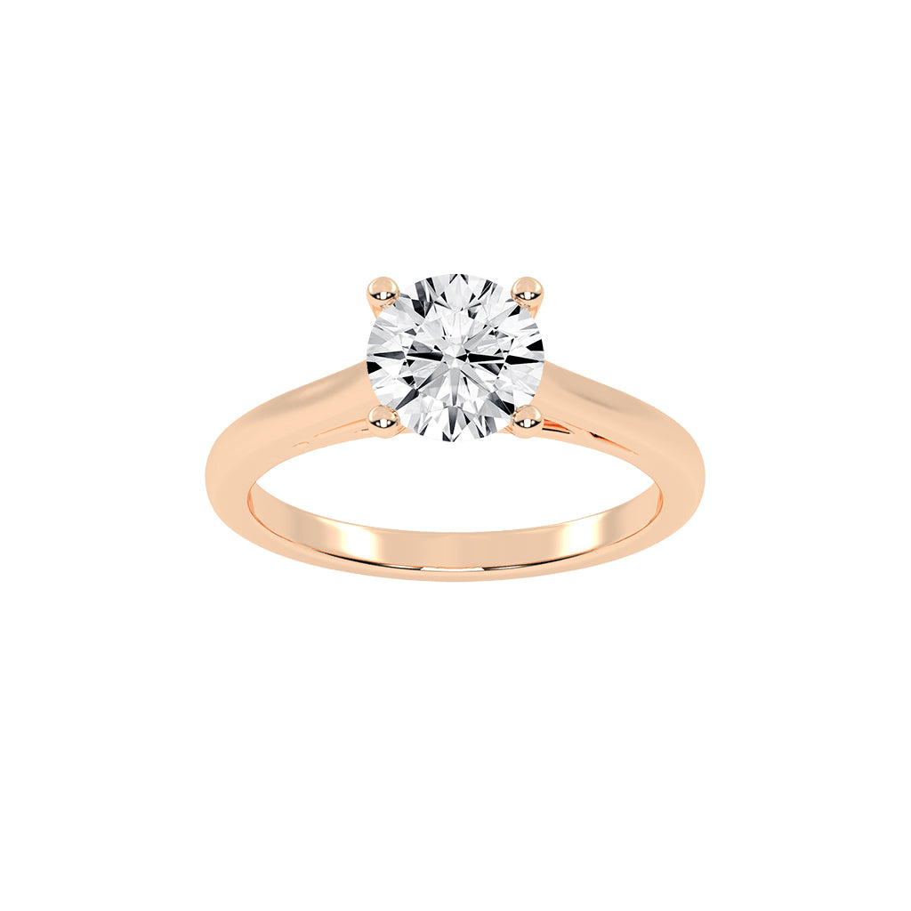 Solinae Cathedral Round Cut Lab Diamond Ring