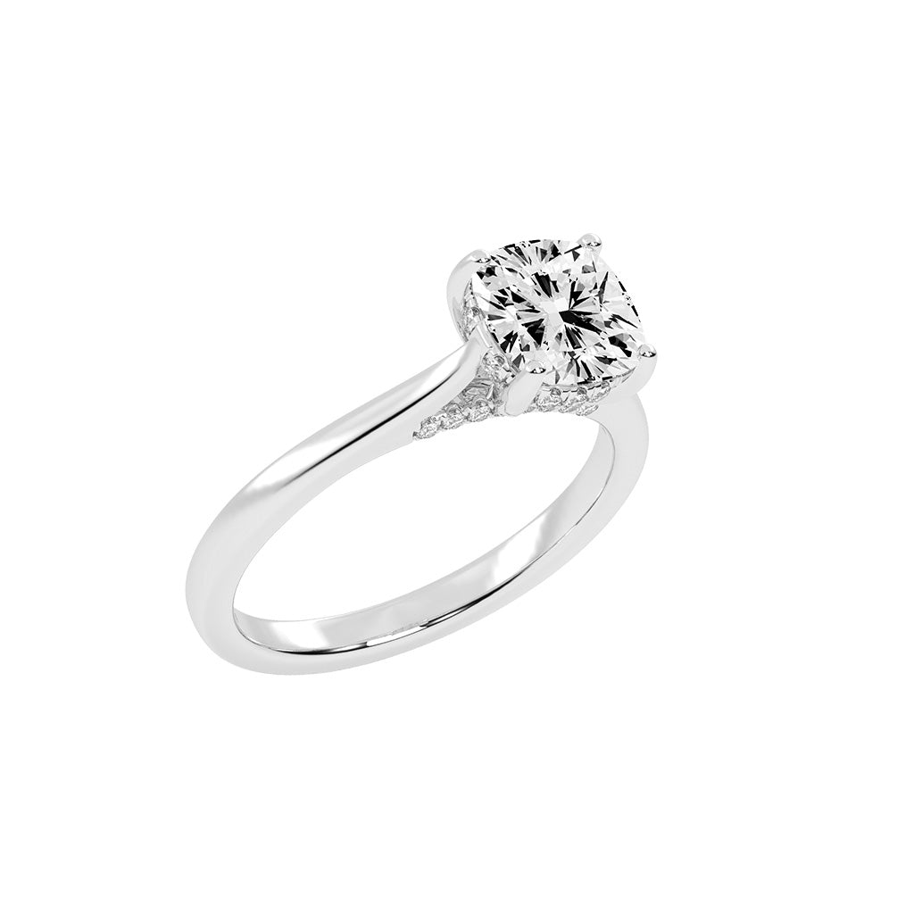 Clariside Cushion Cut Side Stone Lab Diamond Ring