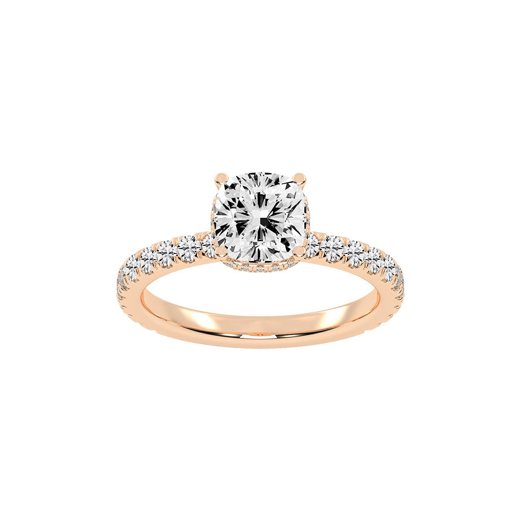 Halivara Cushion Cut Halo Lab Diamond Ring
