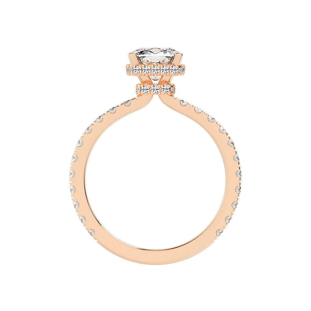 Halivara Cushion Cut Halo Lab Diamond Ring