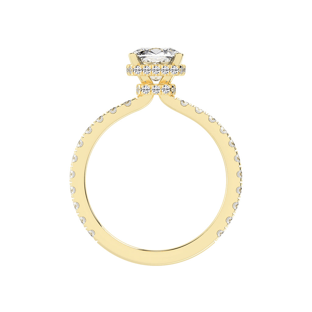 Halivara Cushion Cut Halo Lab Diamond Ring