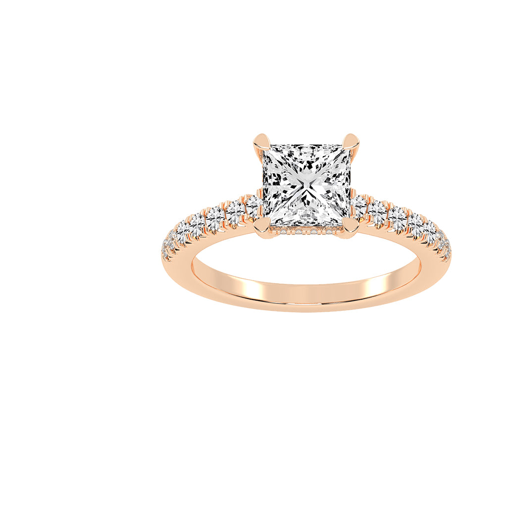 Sidora Princess Cut Side Stone Lab Diamond Ring