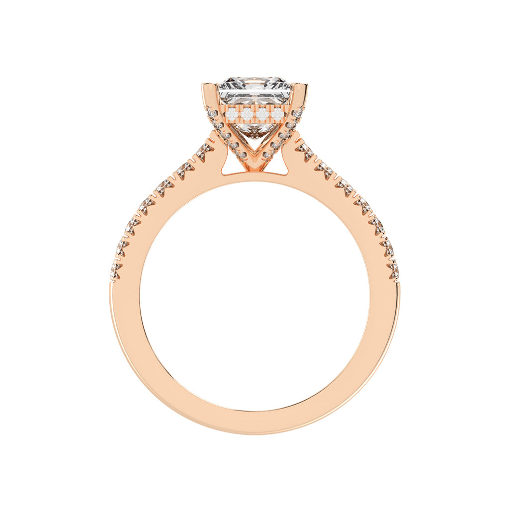 Sidora Princess Cut Side Stone Lab Diamond Ring