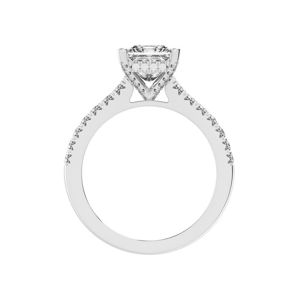Sidora Princess Cut Side Stone Lab Diamond Ring